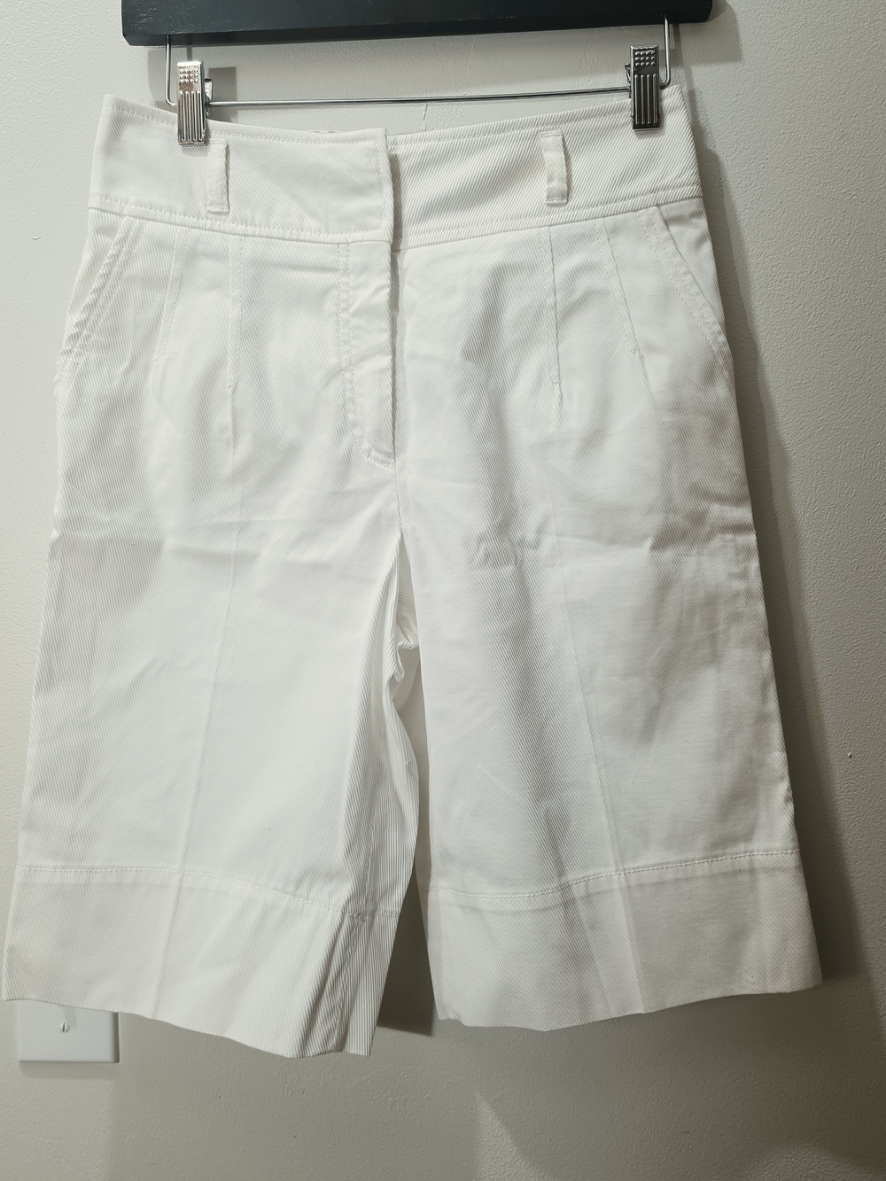 D&G White Women's Cotton Jorts Bermuda Shorts Textured Size 40 S-M Made In Italy